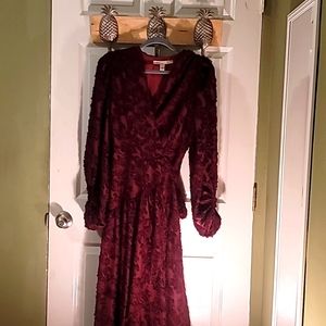 Hutch Brand Burgandy Long Sleeve Wrap Dress - Size L